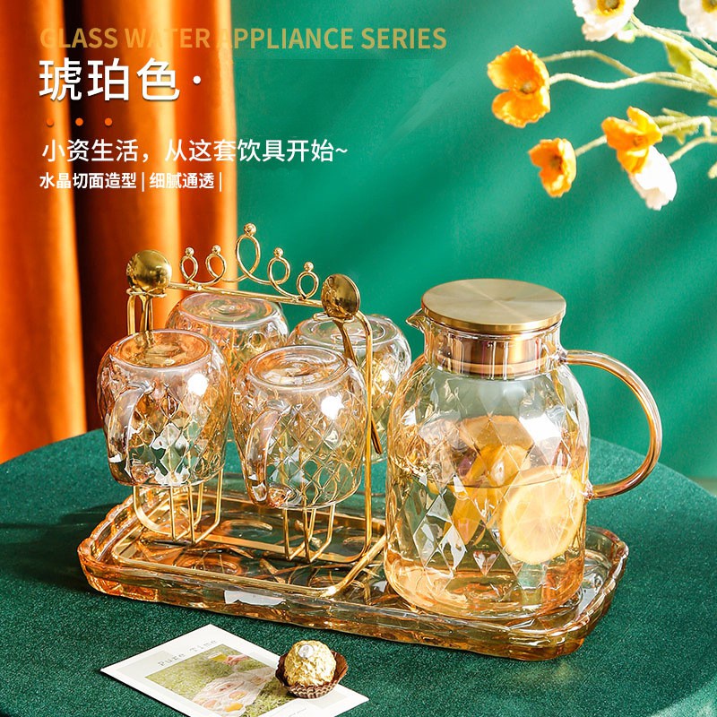 EL Teko Gelas Kaca / Teko Gelas Kaca Nordic / Gelas Kaca Set / Teko Kaca / Tempat Air Kaca Set