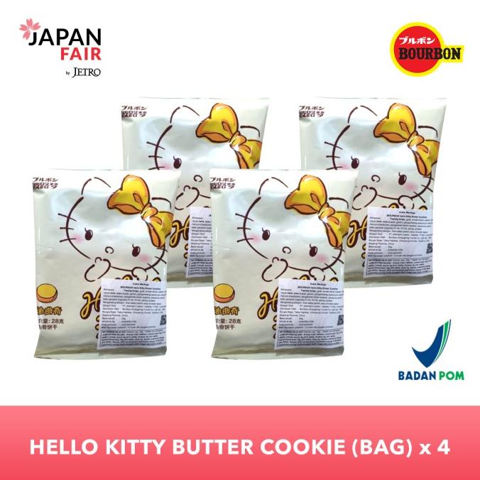 

] Bundle Biskuit Jepang Bourbon Hello Kitty Butter Cookie 71 GR - 4 Pack