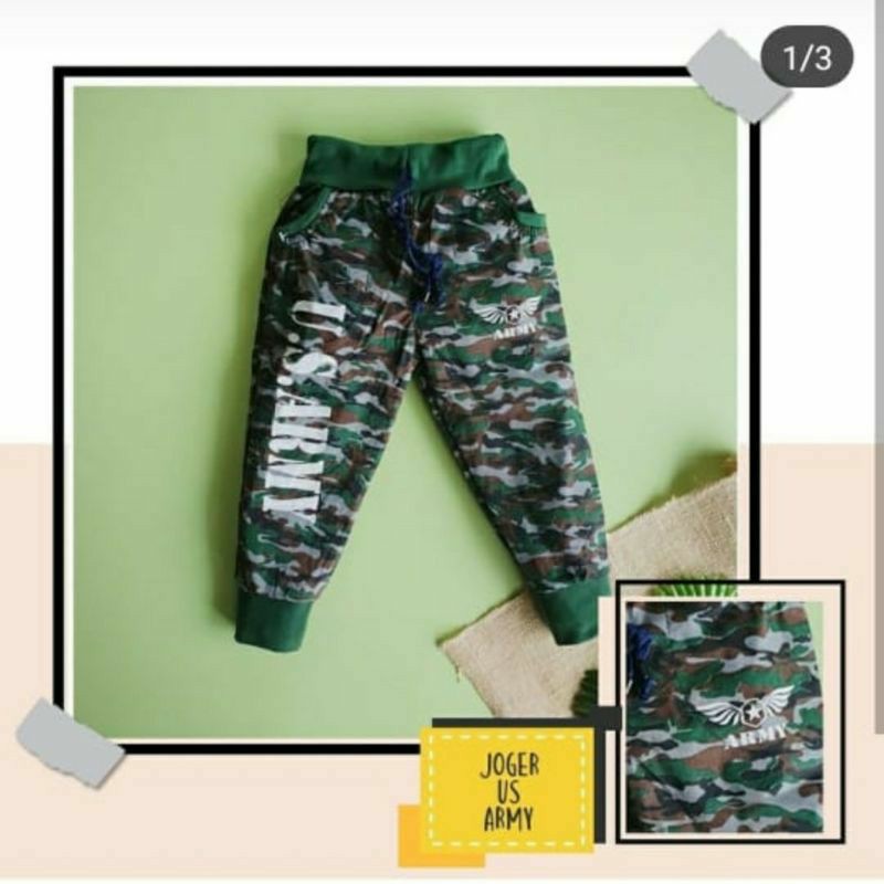 JOGGER ANAK - BAJU ANAK LAKI - LAKI. CELANA ARMY ANAK. BAJU ARMY ANAK. CELANA JOGGER ARMY BAYI
