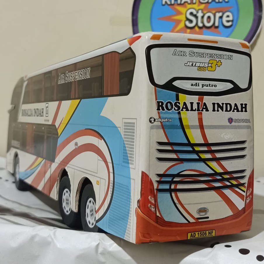 miniatur bus bis mainan bus bis double deker Rosalia indah