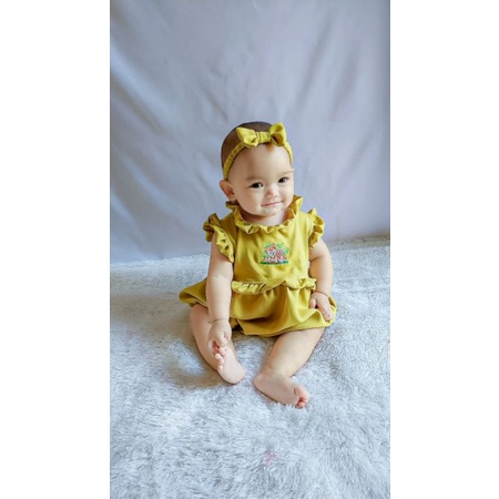 REGI Romper Bayi Perempuan Free Bandana Headban