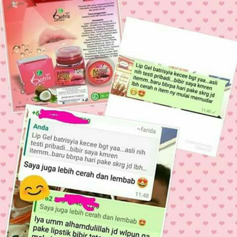 Batrisyia LIPGEL lip balm gloss treatment pemulas bibir pelembab lipcare batrisya herbal