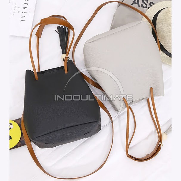 Tas Selempang Wanita LL-047 Tas Import Wanita Sling Bag + Dompet Wanita Clutch Wanita Top Handle Bag