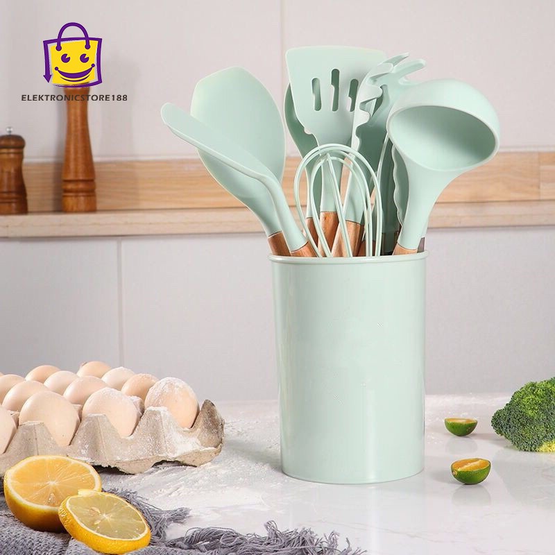 Sutil silikon Spatula Silicone sodet Alat Masak set 12pcs-3