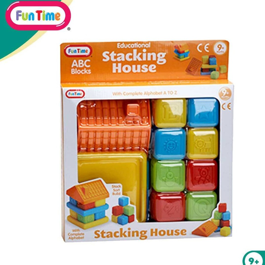 fun time educational abc blocks stacking house 9 months f6865