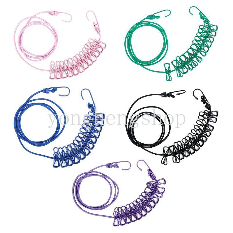Klip Penjepit Jemuran Pakaian Portable Elastis Anti Angin Untuk Outdoor / Balkon