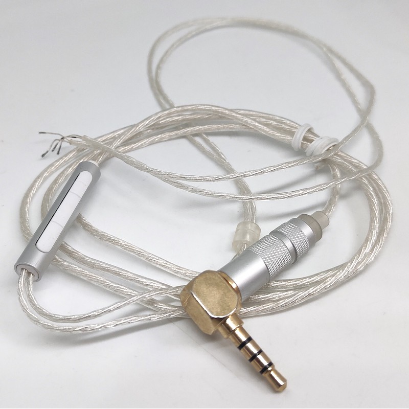 High End Pure Silver Plated Earphone Cable Replacement With Mic