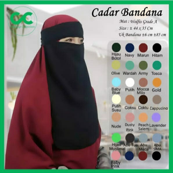 Niqab Cadar Bandana Grade A / Cadar Bandana Wolvis / Niqab Muslim / Cadar Muslim Niqab