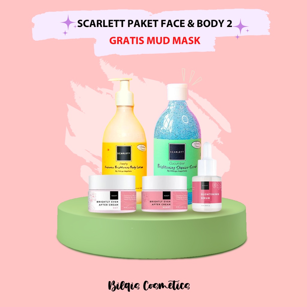 Scarlett whitening 300ml – satu paket scarlett whitening 5 item original scarlett body lotion scarle