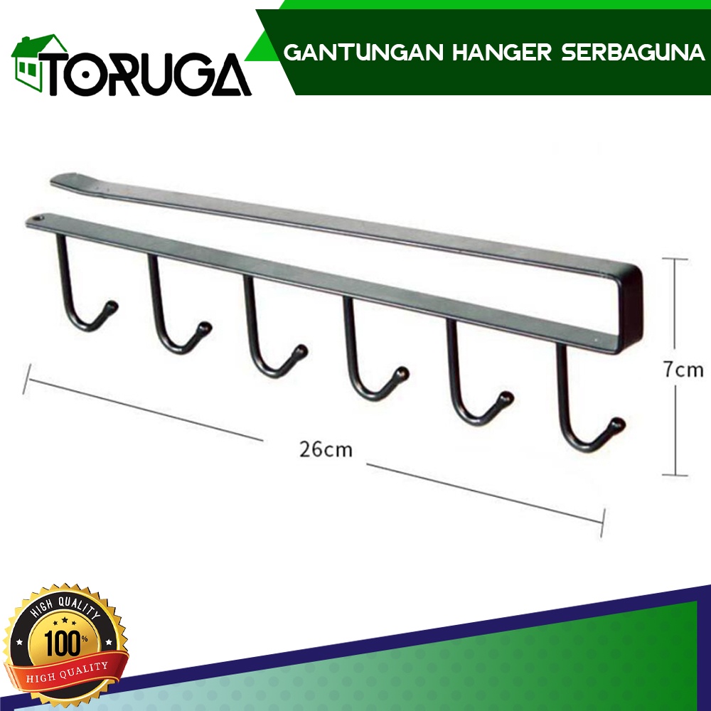 Gantungan Hanger Kitchen Dapur Pengait Gelas Serbaguna 6 Hook Kabinet Cantolan Praktis