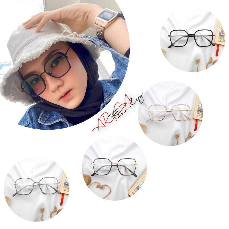 Photocromic...Kacamata Frame Kotak Trendy Wanita Vintage Korean Style High Class Quality