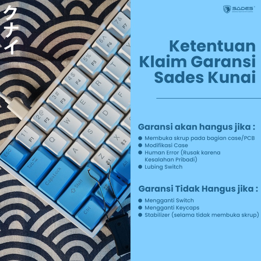 Sades Kunai 3 in 1 Connection Mechanical - Gaming Keyboard