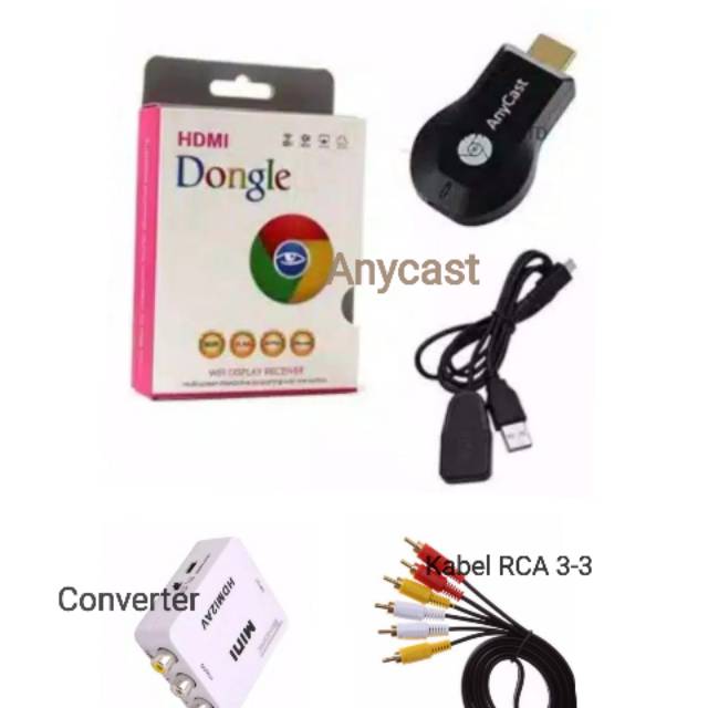 HDMI Dongle Anycast Chromecast Wifi Wireless Streaming /HDMI to AV RCA