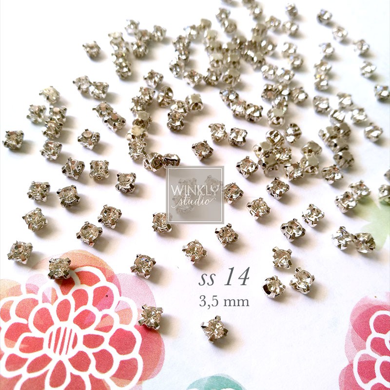 Diamond Cangkang SS14 3,5mm 1gros Kristal Cangkang Clear / Berlian Imitasi / Permata Cangkang