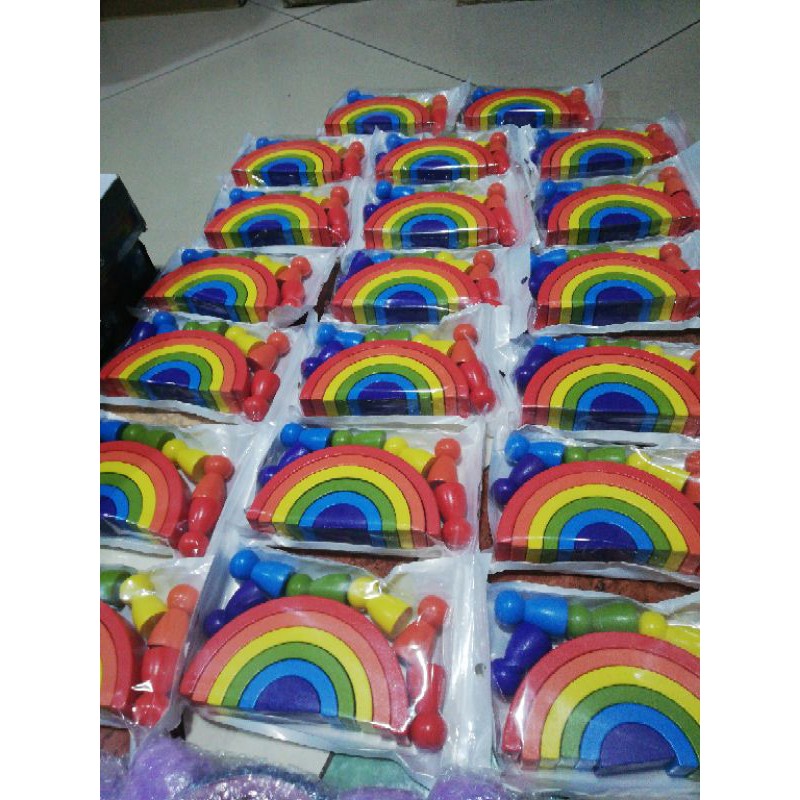 rainbow wooden toys