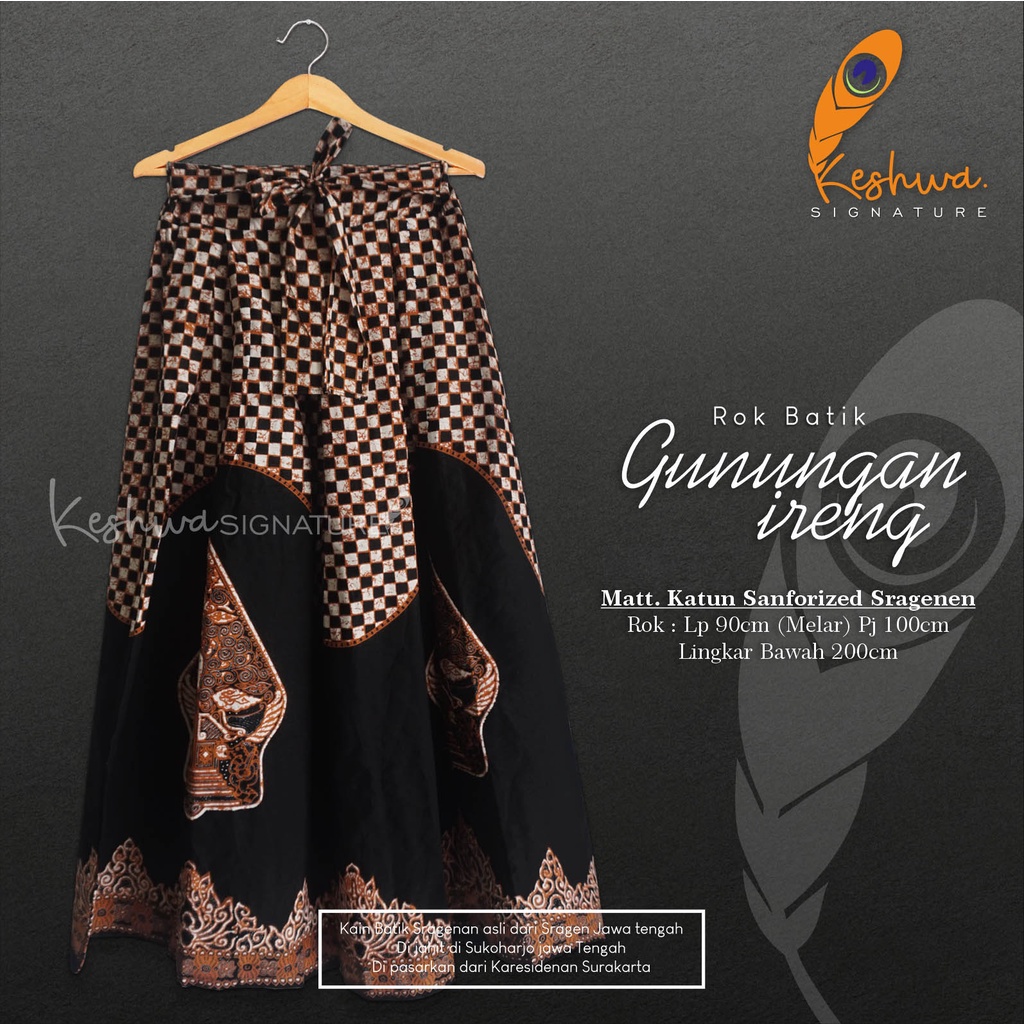 ROK BATIK ALUSAN PANDITA BAWAHAN BATIK WANITA TERKINI ORI KESHWA MURAH ORIGINAL REALPICT-Gunungan Ireng