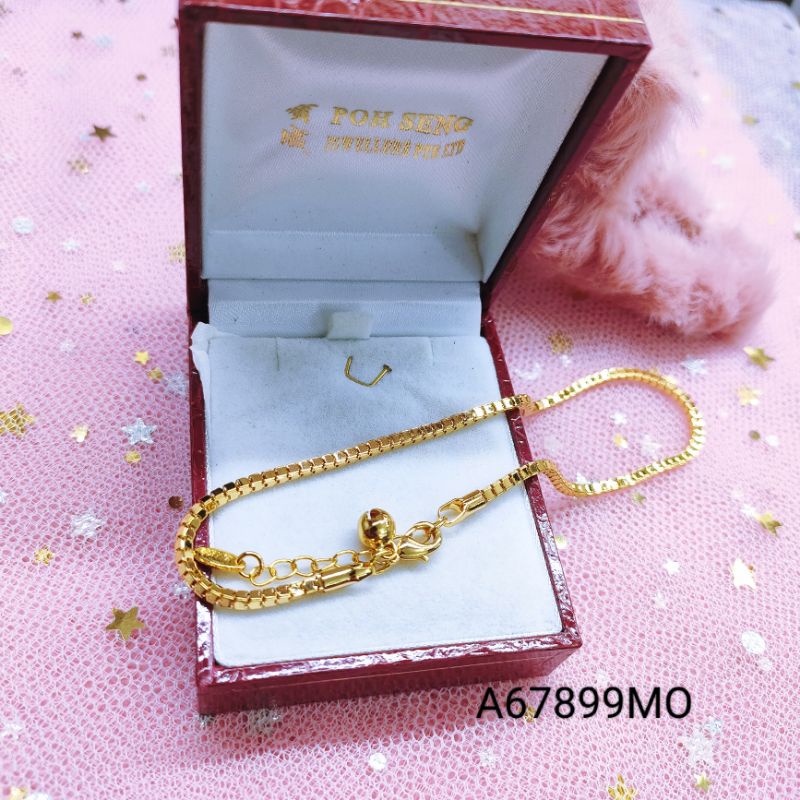 Gelang Kaki Titanium Anti Karat Lapis Emas 7899MO
