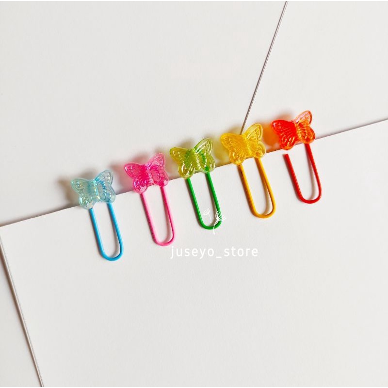 

10 pcs Paper clip karakter kupu butterfly penjepit kertas warna