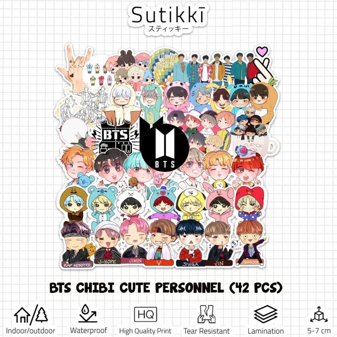

Sticker Pack BTS BT21 Chibi Cute Army Kpop K-pop Stiker Laptop Vinyl sukik90 Buru Order