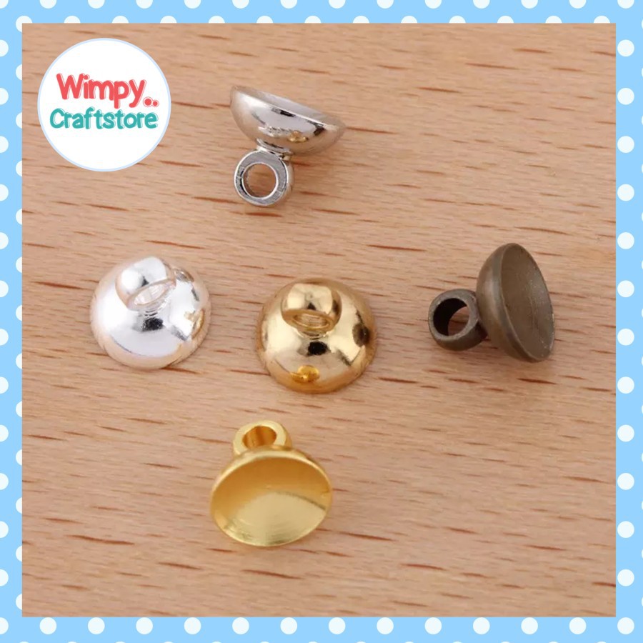 Connector GLASS DOME Pengait Liontin Kalung Resin Bahan Aksesoris