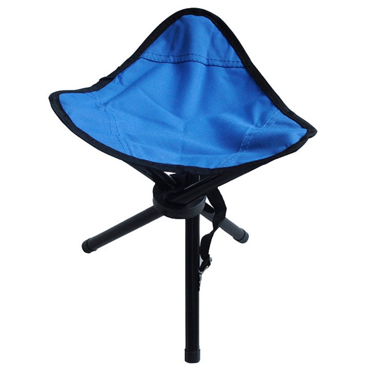 TaffSPORT Kursi Lipat Memancing Folding Legged Beach Stool Chair Blue