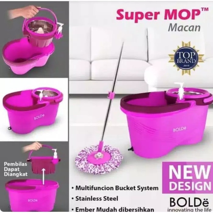 BOLDe Super Mop  Macan Alat Pel Lantai Pengering Bisa Dilepas