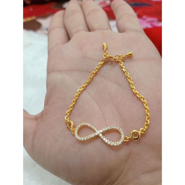 GELANG RANTAI DEWASA PERAK 925 LAPIS MAS 24K