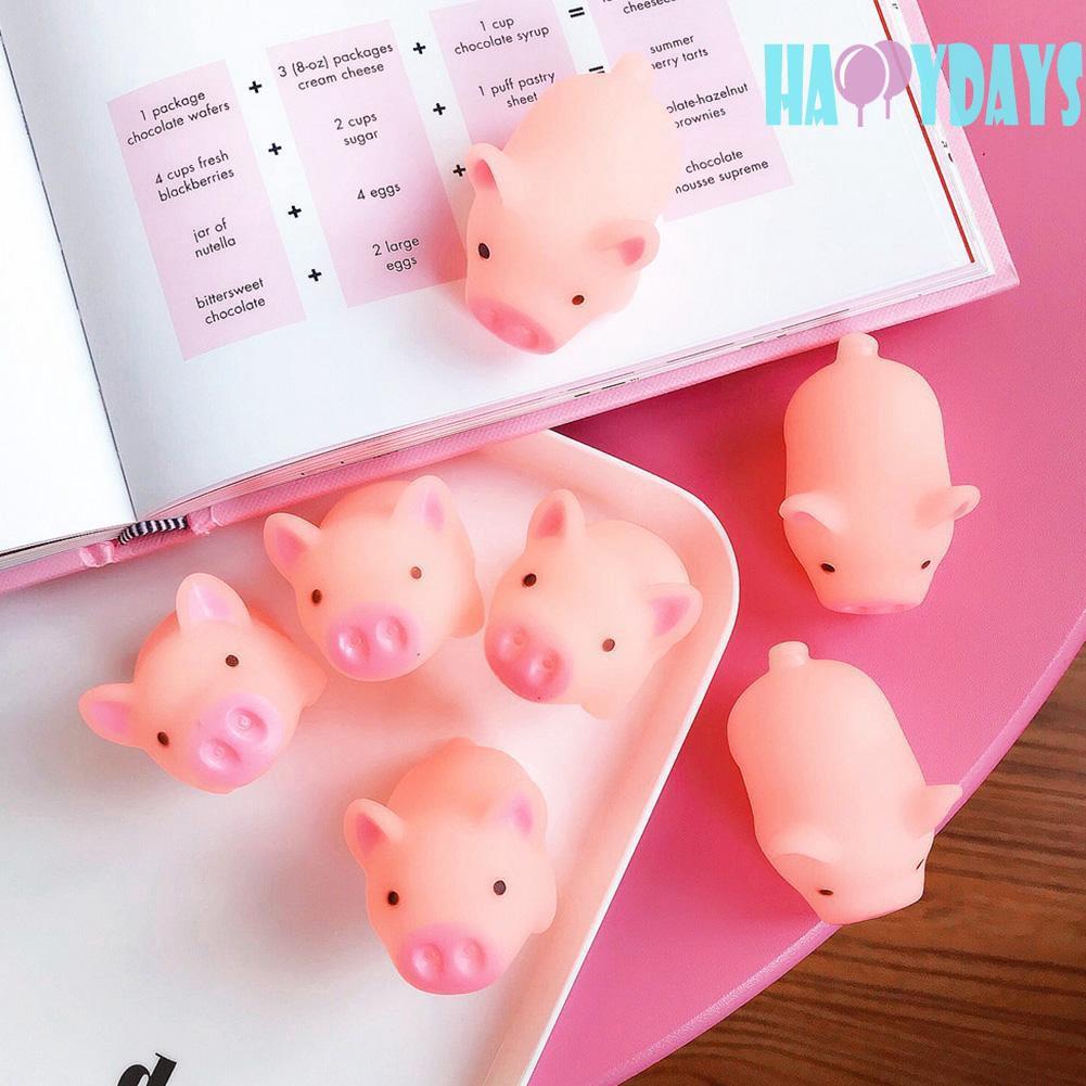 Mainan Babi Kartun  Bahan Silikon Warna  Pink  untuk Pereda 
