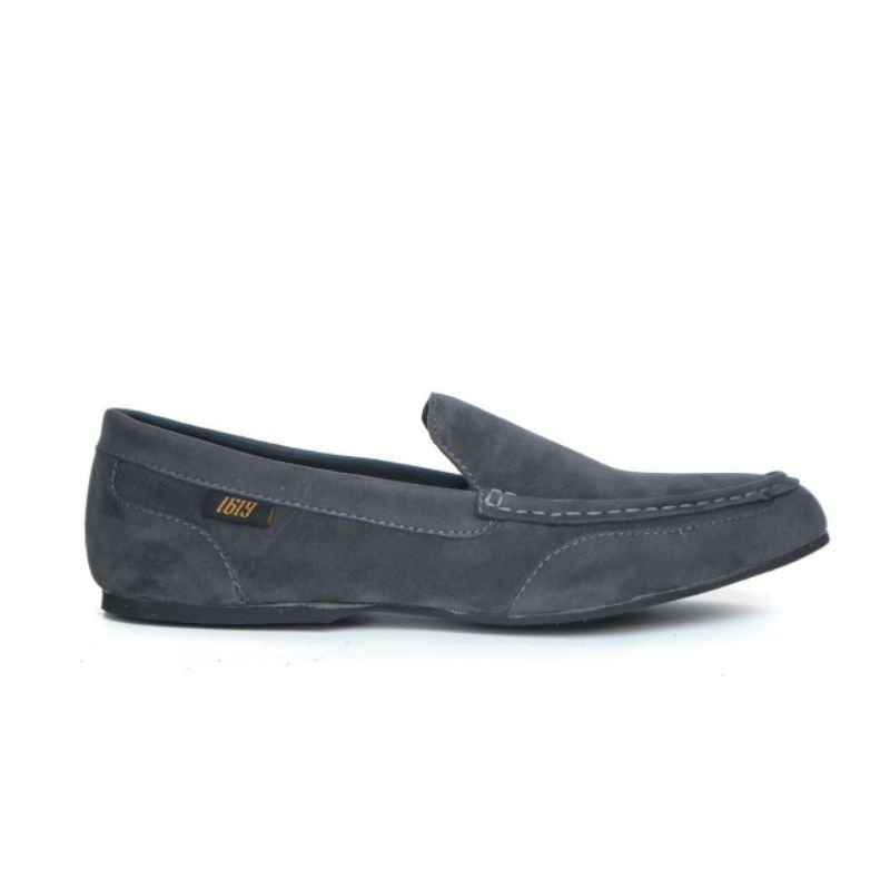 MODMEX GREY Sepatu Pria Keren Slip On Casual Spatu Slop Santai Main Selop Kasual Original Kulit Suede