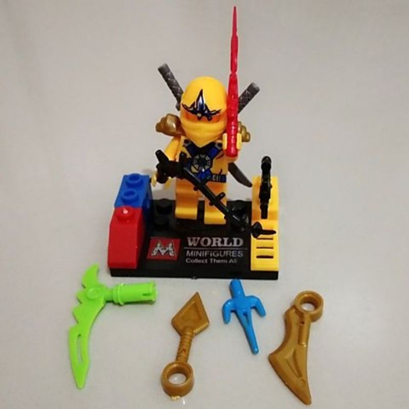 1 pcs mainan mini figure lego ninjago bersenjata