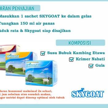 

Update SkyGoat Susu Kambing Etawa Murni BPOM - Sky Goat isi 10 sachet Rasa Original dan Coklat