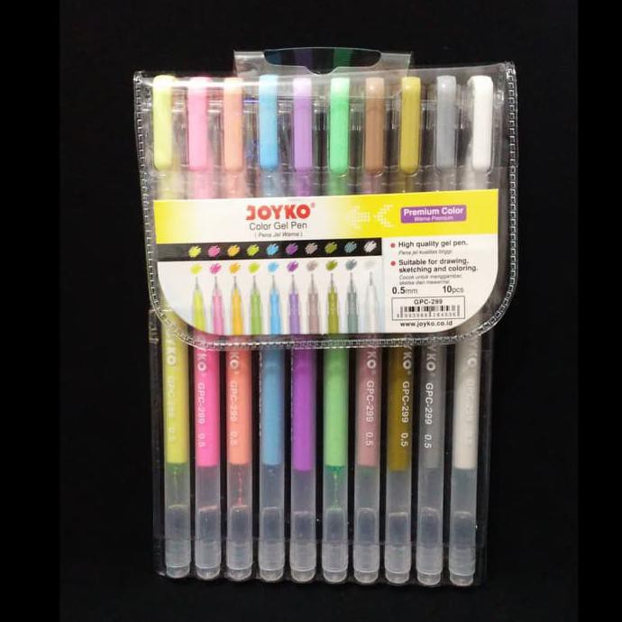 

Pulpen Gel JOYKO GPC-299 Premium Color 10 Warna Set