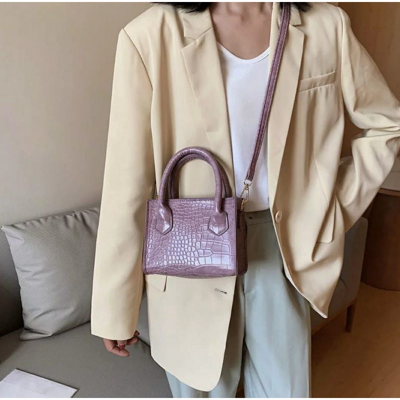 TERBARU Tas Selempang Wanita Marvin Croco / Sling Bag Marvin Croco / Tas Mini Marvin Croco Korea Sty