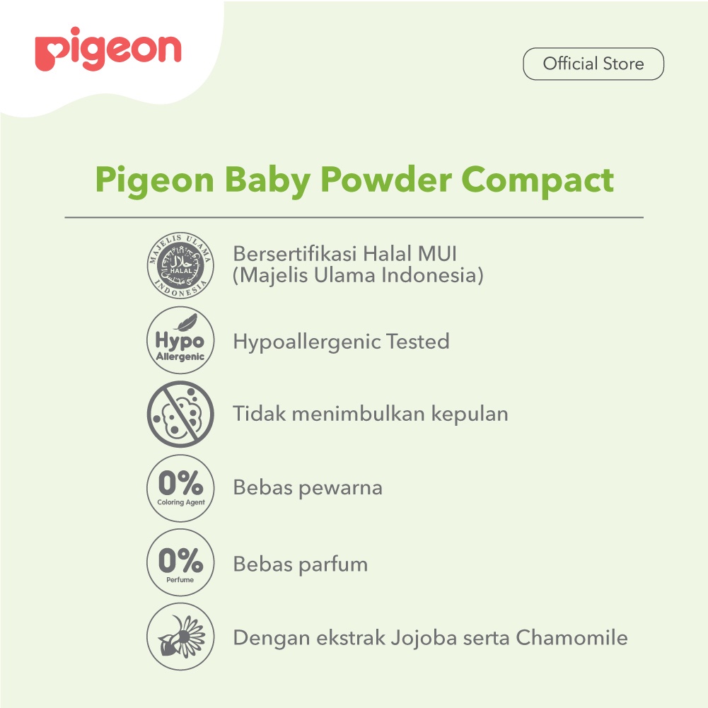 PIGEON Baby Powder Chamomile 100gr - Baby Powder Cake Compact Chamomile 45gr