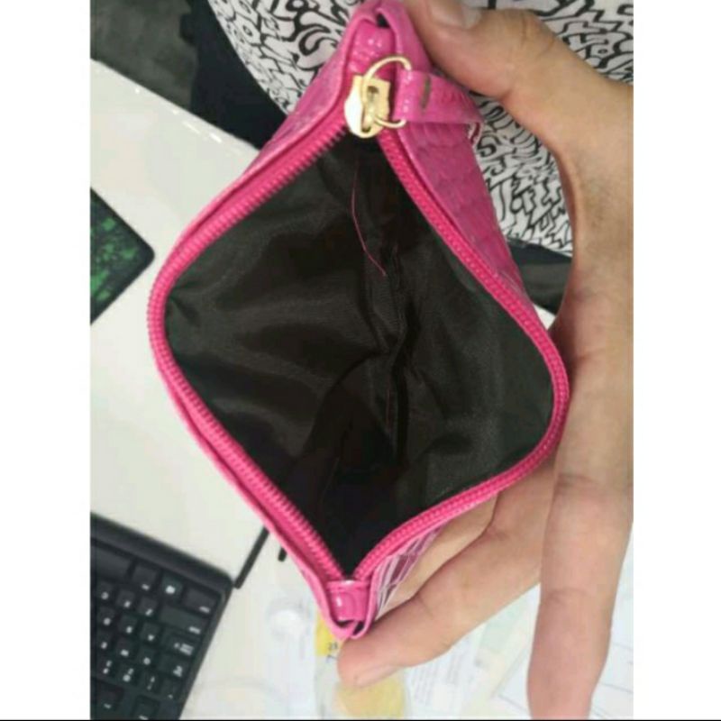 Dompet Wanita Model Croco kulit Buaya Bintik Warna Clutch serbaguna handphone kartu uang