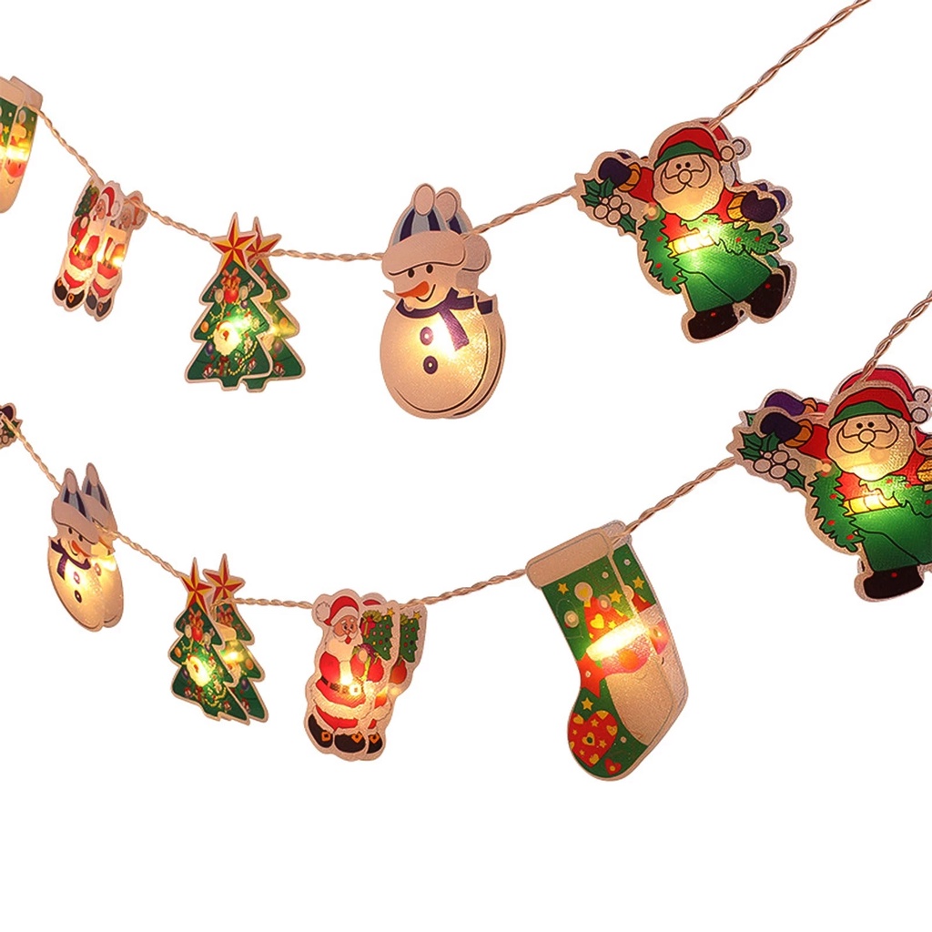 Lampu String 10 Led 1.65m Bentuk Boneka Santa Claus Untuk Dekorasi Pohon Natal