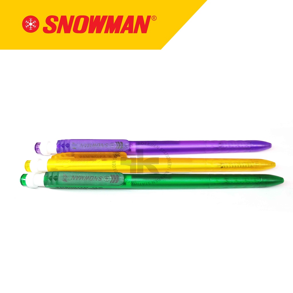 

Snowman V7 Retractable Ballpen Semi Gel 0.7mm Fine (Rainbow Barrel) Black