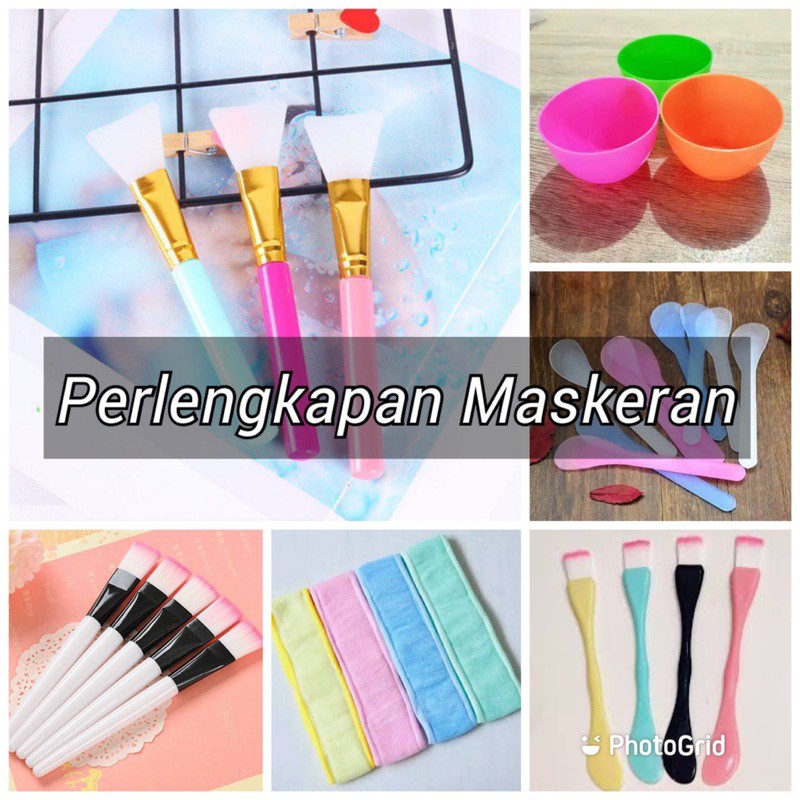 Kuas Masker 2in1 Spatula Masker Bandana Masker Mangkok masker Kuas Silikon