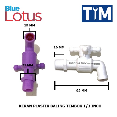 Keran Tembok Baling Plastik Stabilo 1/2&quot; / Keran Air LOTUS 1/2&quot;