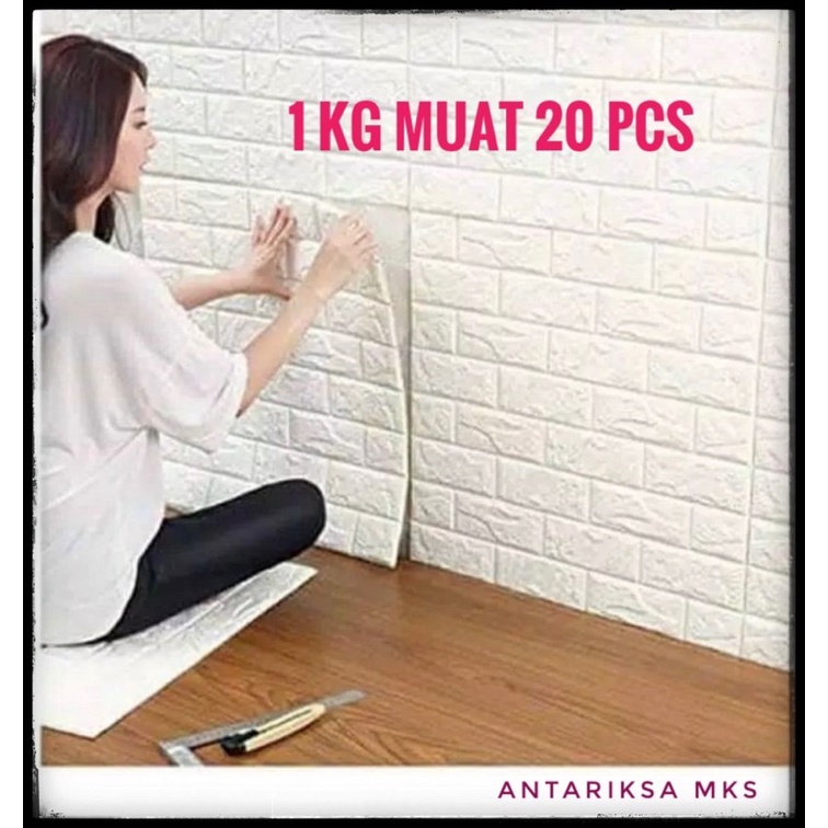 WALLPAPER FOAM 70x38 cm/ WALPAPER DINDING TEBAL Motif BATA 3D ukuran 70 x 38 cm T11 Makassar