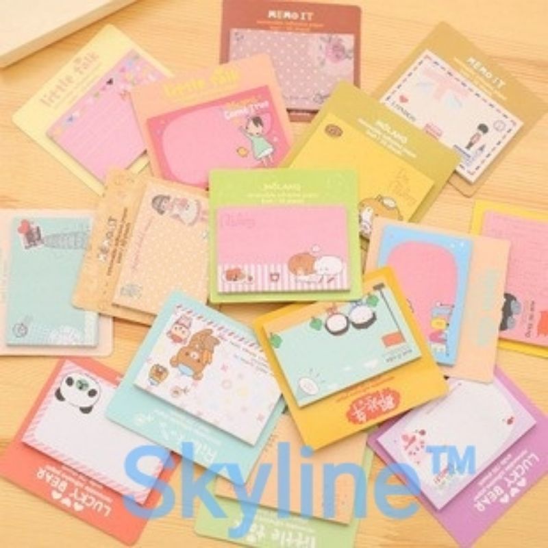 

Sticky Note / Note Tempel Dengan Bentuk Kotak Dan Motif Yang Lucu