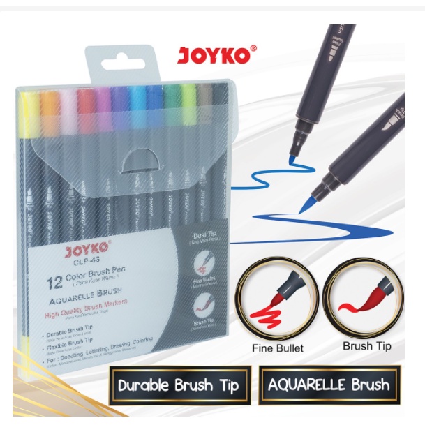 

Color Brush Pen Pena Kuas Warna Joyko CLP-43 12 Warna Color