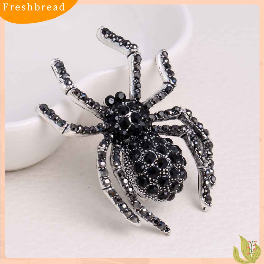 Terlaris Vintage Women Rhinestone Inlaid Spider Brooch Pin Bag Badge Lapel Jewelry Gift