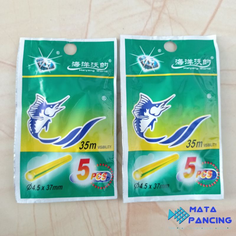 Starlite light stick orca 35m isi 2pcs dan 5pcs per bungkus dipasang di atas pelampung pancing kolam sungai atau galatama