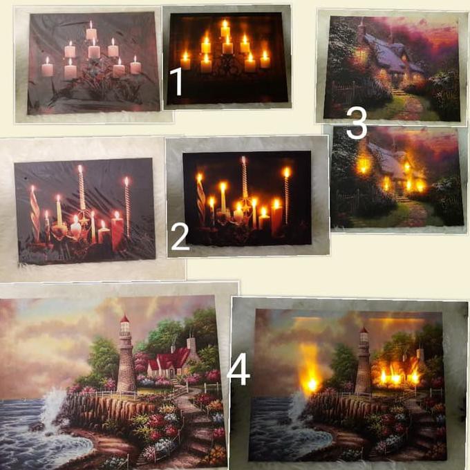 Lukisan Menyala Lukisan Dinding- Hiasan Dinding Lukisan Lampu Menyala Grocer01 Ayo Beli