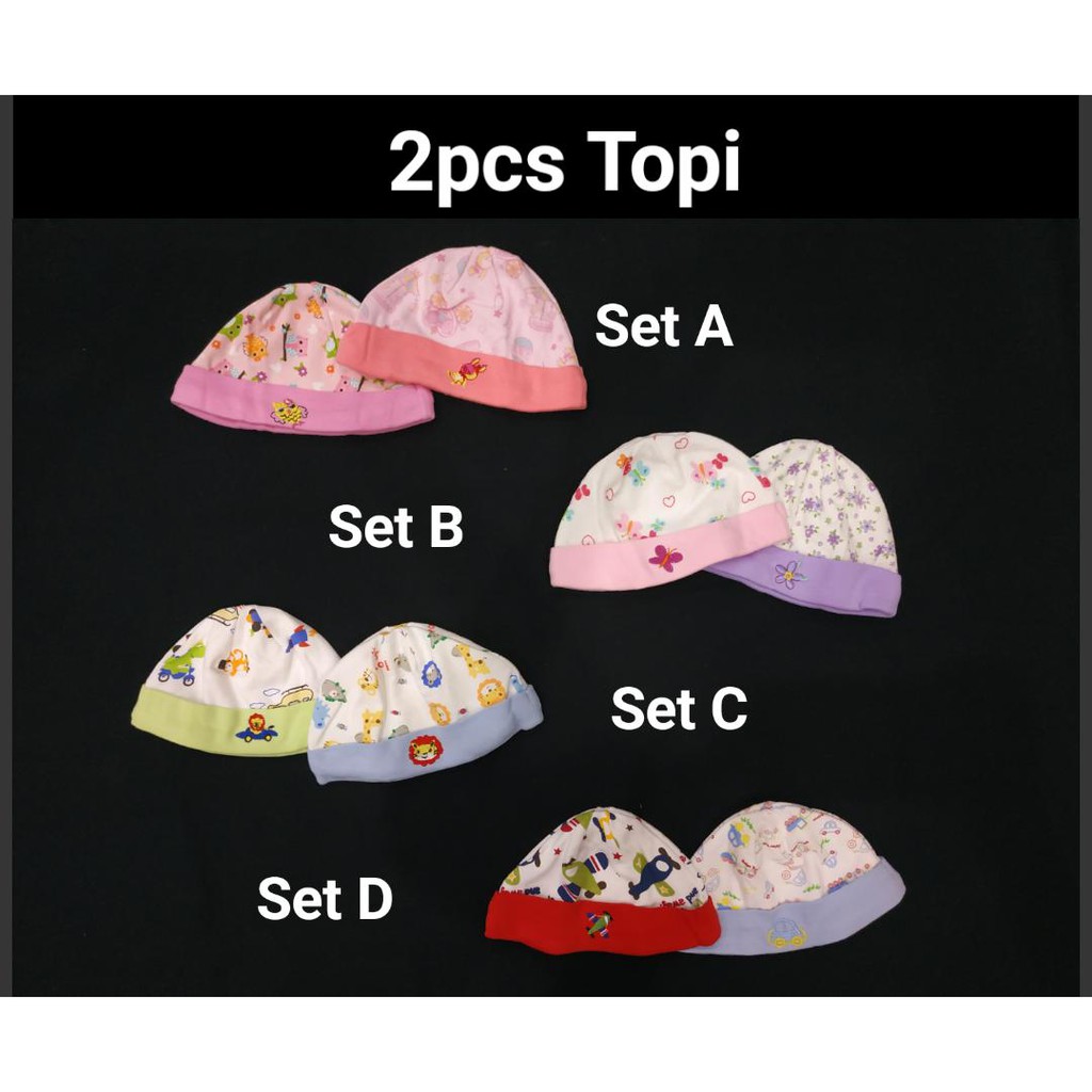 PREMIUM 2 Pcs Set Topi Bayi Lucu Impor CBKS JH