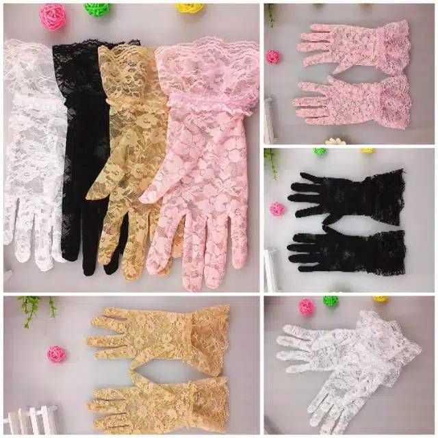 (SR-01) Sarung tangan RENDA lace sarung tangan pengantin import