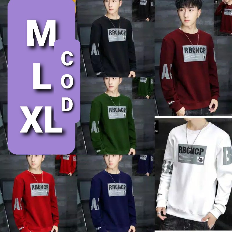 KAOS PRIA LENGAN PANJANG ERBON REBORN BAHAN BABYTERRY ADEM BAJU PRIA LENGAN PANJANG