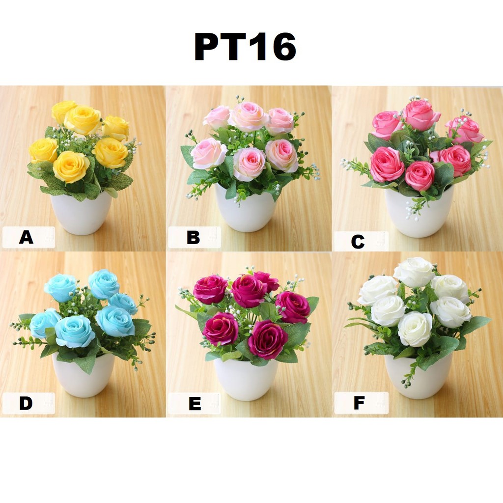 Swopply PT13 PT14 PT15 PT16 Pot Tanaman Hias Bunga Hias Plastik Ornamen Pot Bongsai Artificial Flower Decoration