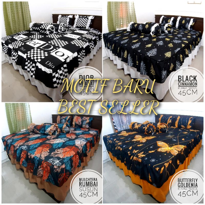 sprei rumbai susun cantik 45cm